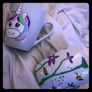 Ooak cups unicorn and spring